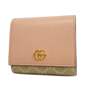 Gucci GG Marmont 598587 Women's GG Supreme Wallet (bi-fold) Beige,Light Pin