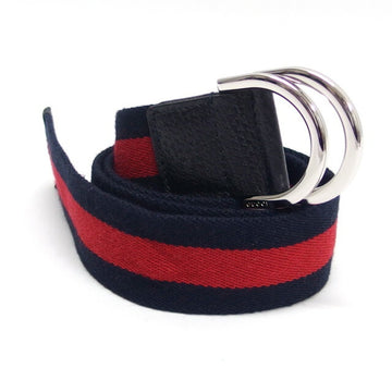 GUCCI sherry line ring belt navy red