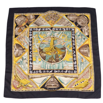 HERMES Scarf Muffler Carre 90 Au Son du Tam To the sound of tam 100% silk ladies multi color