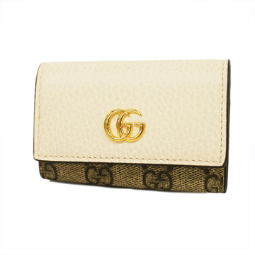 GUCCIAuth  GG Marmont Key Case 456118 Gold Hardware Women's Leather GG Supreme