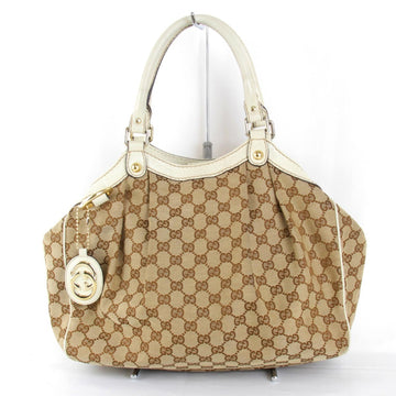 GUCCI Sookie 211944 493075 Tote Bag GG Canvas Brown Women's