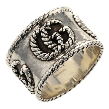 GUCCI Ring Double G Twist Width Approx. 14mm Silver 925 No. 19 Men's