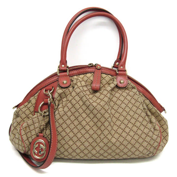 GUCCI Sukey Diamante 223974 Women's GG Canvas,Leather Handbag Beige,Brown,Pink