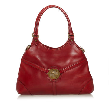 Gucci Interlocking G Shoulder Bag 114875 Red Leather Ladies GUCCI