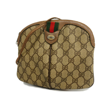 GUCCIAuth  Sherry Line 904 02 047 Women's GG Supreme Shoulder Bag Beige,Brown