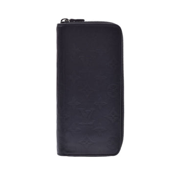 LOUIS VUITTON Monogram Shadow Zippy Wallet Vertical Black M62902 Men's Leather