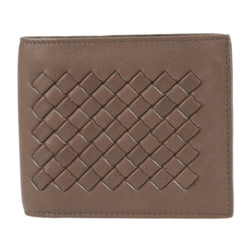 BOTTEGA VENETA intrecciato bi-fold wallet 113112 leather brown billfold