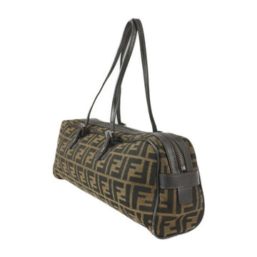 Fendi Handbag 8BL006 Canvas Leather Brown Series Gunmetal Hardware Zucca Pattern Mini Boston Bag