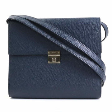 HERMES Crossbody Shoulder Bag Click 16 Leather Blue Indigo Silver Unisex