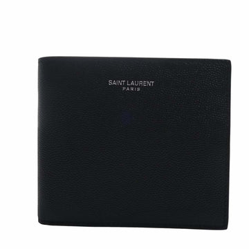 SAINT LAURENT Leather Bifold Wallet 396303 Black Ladies