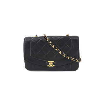 Chanel Diana 22 matelasse chain shoulder bag leather black A01164 vintage