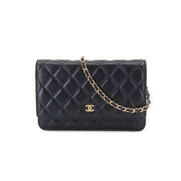 CHANEL matelasse classic chain wallet long black AP0250 gold metal fittings Chain Wallet