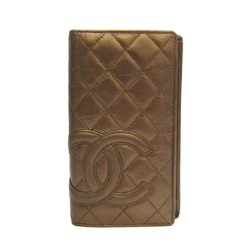 CHANEL Cambon Women's Cambon Ligne Long Wallet [bi-fold] Bronze