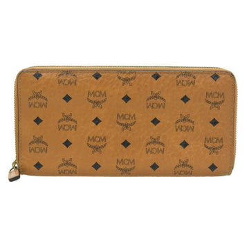 MCM Round Long Wallet MXL6AVI92 Brown PVC