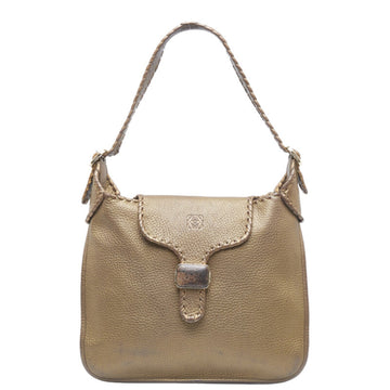 LOEWE Anagram Granada Handbag One Shoulder Bag Champagne Gold Leather Women's