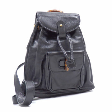 GUCCI rucksack bamboo ladies black leather 003 1705 0030