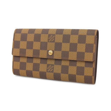 LOUIS VUITTONAuth  Damier Porto Monet Credit N61725 Long Wallet