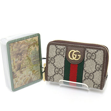 GUCCI Double G Trump Set GG Supreme Canvas Case 662294 Beige & Ebony Green Red