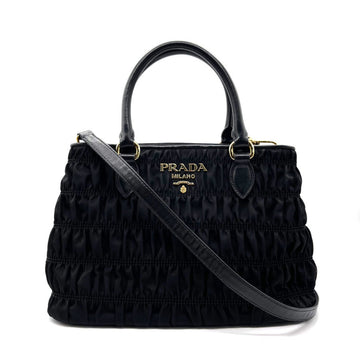 PRADA Handbag Crossbody Shoulder Bag Nylon/Leather Black Women's 1BA173