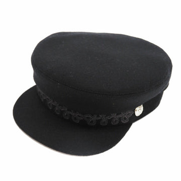 HERMES casquette Cabourg en Finesse 57 black wool ladies hat