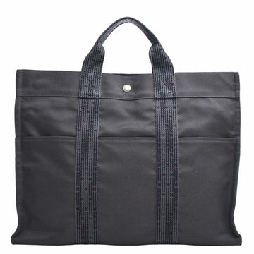 HERMES Canvas Yell Line MM Tote Bag Gray Ladies