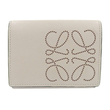 LOEWE leather Anagram tri-fold wallet C500TR2X01 ivory