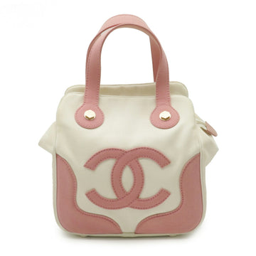 Chanel marshmallow bag tote handbag canvas pink ivory white A24224