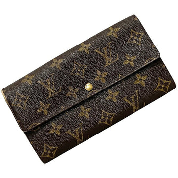 Louis Vuitton Long Wallet Portefeuille Sarah Brown Monogram M61734 TH1000 LOUIS VUITTON Bifold Women's Men's Unisex