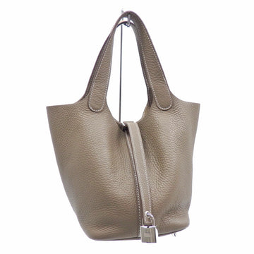 HERMES Picotin Lock PM Handbag Ladies Etoupe Taurillon Clemence Z Engraved Around 2021  Leather