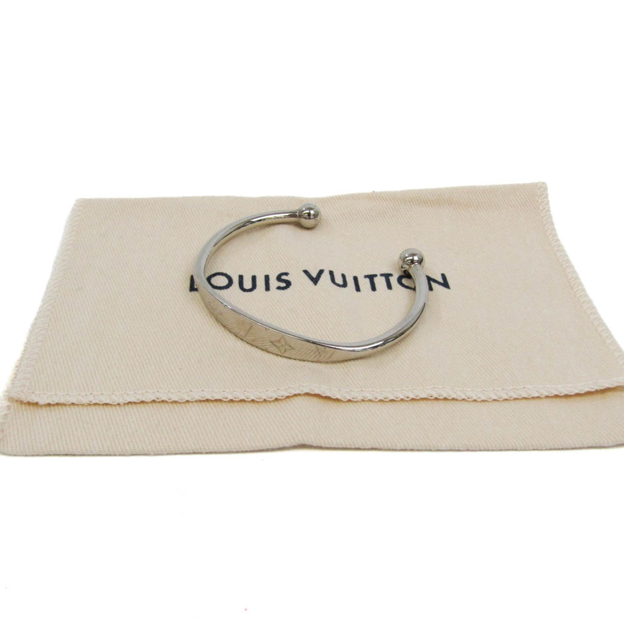 Louis Vuitton Jonc Monogram M64839 Metal Bangle Silver