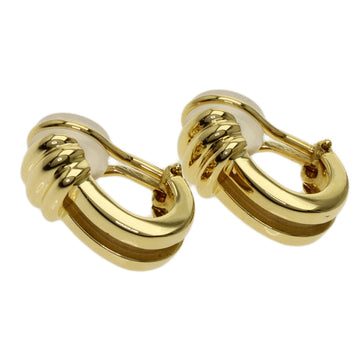 TIFFANY Atlas Grooved Earrings K18 Yellow Gold Ladies &Co.