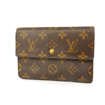 LOUIS VUITTON Trifold Wallet Monogram Porte Tresor Etuy Papier M61202 Brown Men's Women's