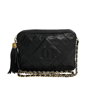 CHANEL Matelasse Lambskin Leather Chain Shoulder Bag Pochette 39255