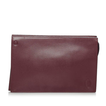 Cartier second bag Bordeaux leather men CARTIER