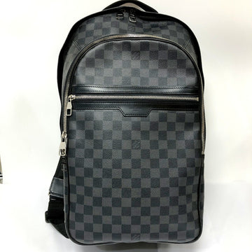 LOUIS VUITTON Michael N58024 Damier Graphite Black Gray Silver Hardware Rucksack Backpack Men's Women's