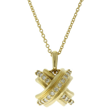 TIFFANY signature necklace 18-karat gold K18 yellow diamond Lady's &Co.
