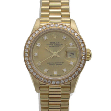 ROLEX Datejust 10P diamond/diamond bezel R number Wrist Watch Wrist Watch 69138G Mechanical Automatic Gold K18 [Yell 69138G