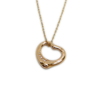 TIFFANY K18PG open heart necklace 5P diamond 4.2g