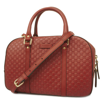 GUCCIAuth  2WAY Bag Micro  Shima 449654 Women's Leather Handbag Red Color