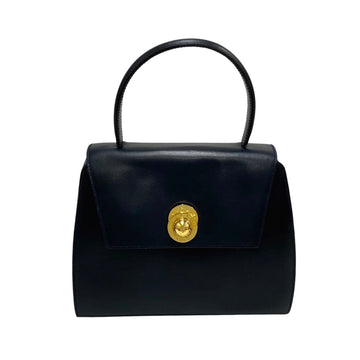 CELINE Vintage Star Ball Metal Fittings Calf Leather Genuine Handbag Mini Tote Bag Navy