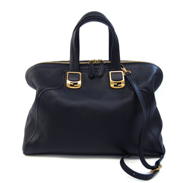 FENDI Chameleon 8BL110 Women's Leather Handbag,Shoulder Bag Navy