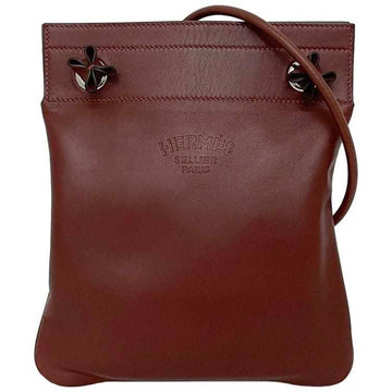 HERMES Shoulder Bag Aline Bordeaux Leather Swift Y Engraved  Sacoche Women's