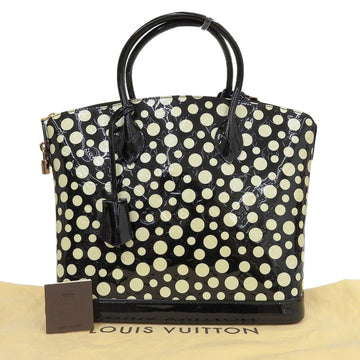 Louis Vuitton Vernis Lockit MM Dot Yayoi Kusama Handbag Noir M91399