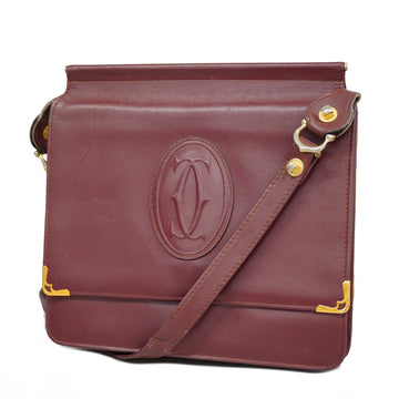 Cartier Shoulder Bag Must Leather Bordeaux Gold metal