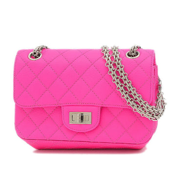 Chanel 2.55 Mini Matelasse Chain Shoulder Leather Pink AS0874