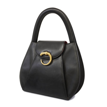 CARTIERAuth  Panthere Women's Leather Handbag Black