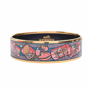 HERMES Cloisonne enamel GM bangle blue pink multicolor