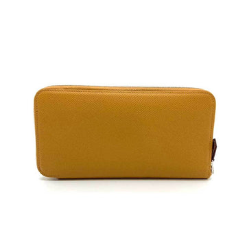 HERMES Wallet Azap Long Silk-in Brown Zip Round Ladies Vaux Epson Leather