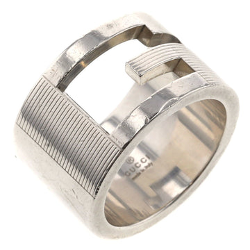 GUCCI Ring Branded G Width Approx. 12mm Silver 925 Upper No. 7.5 Lower 10 Ladies