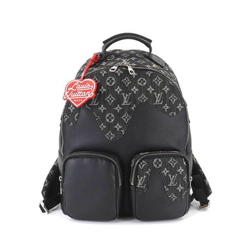 Louis Vuitton Monogram Denim Multi Pocket Backpack Taurillon Leather Noir M45973 RFID Multipocket